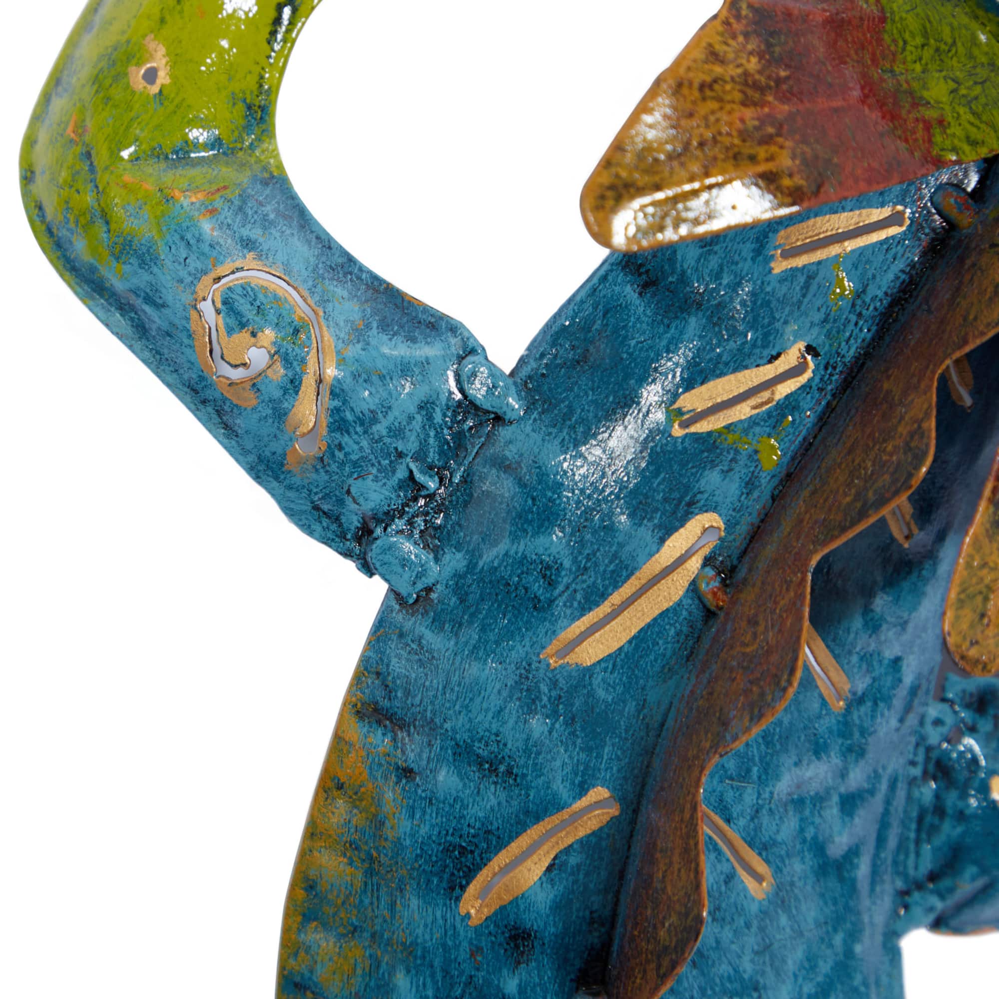 Green Metal Eclectic Wall Decor, 28" x 5"